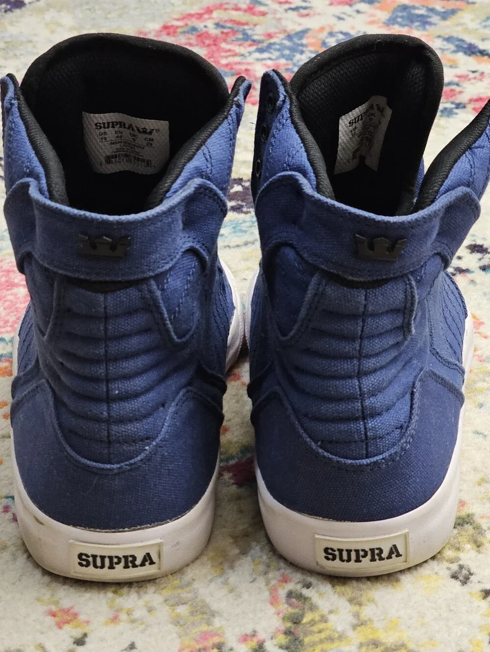 Supra Muska 001 Skytop Men's High Top Sneakers Size 10 Canvas Blue Shoes Lace Up
